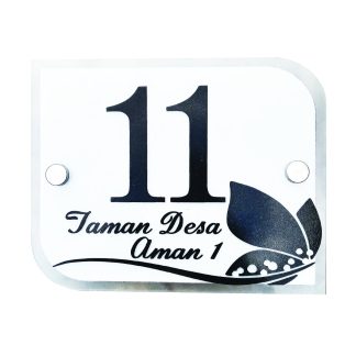 HOUSE NUMBER SIGN Acrylic Single Layer Size: H 20cm x L 25cm CODE 02