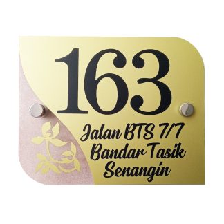 HOUSE NUMBER SIGN Acrylic Single Layer Size: H 20cm x L 25cm CODE 03