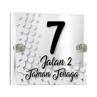 HOUSE NUMBER SIGN Acrylic Double Layer Size: H 20cm x L 20cm CODE 06