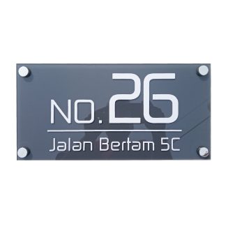 HOUSE NUMBER SIGN Acrylic Single Layer Size: H 18cm x L 35cm CODE 08