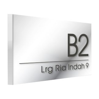 HOUSE NUMBER SIGN Acrylic Vynil Box Up Size: H 20cm x L 31cm CODE 09