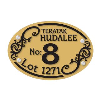 HOUSE NUMBER SIGN Acrylic Single Layer Size: H 25cm x L 37cm CODE 14