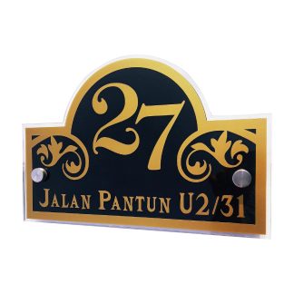 HOUSE NUMBER SIGN Acrylic Single Layer Size: H 20cm x L 30cm CODE 17